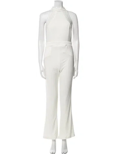 Pre-owned Zhivago Halterneck Jumpsuit In White