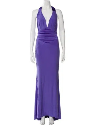 Pre-owned Zhivago Halterneck Long Dress In Purple