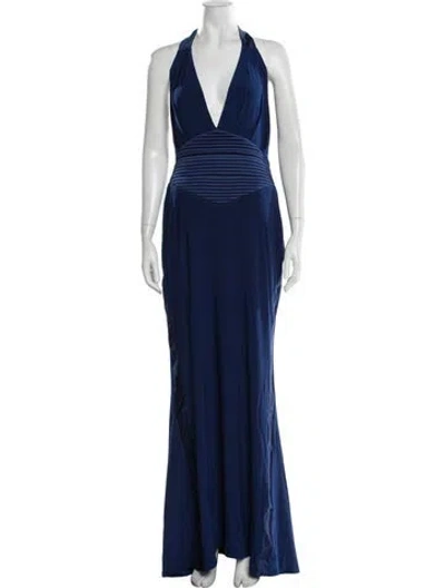 Pre-owned Zhivago Halterneck Long Dress W/ Tags In Blue
