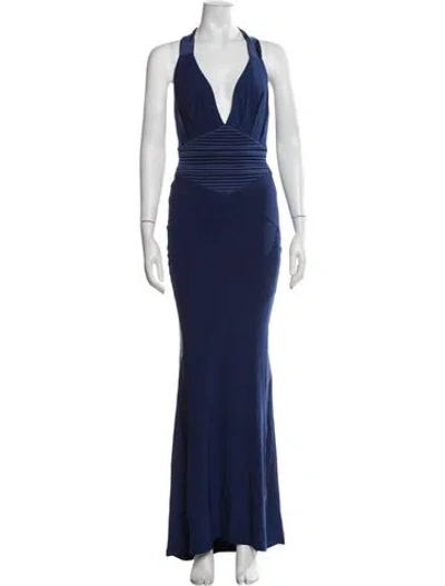 Pre-owned Zhivago Halterneck Long Dress W/ Tags In Blue