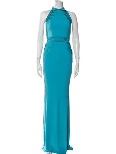 Pre-owned Zhivago Halterneck Long Dress W/ Tags In Blue