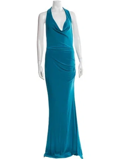 Pre-owned Zhivago Halterneck Long Dress W/ Tags In Blue
