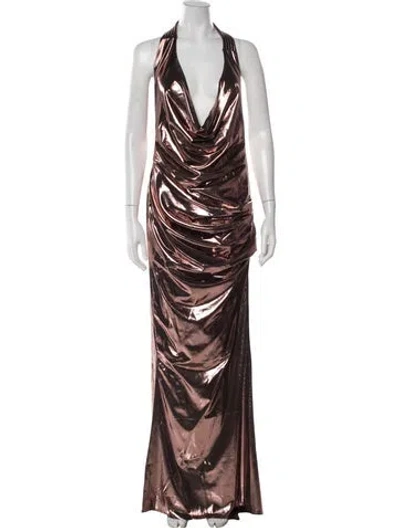 Pre-owned Zhivago Halterneck Long Dress W/ Tags In Brown