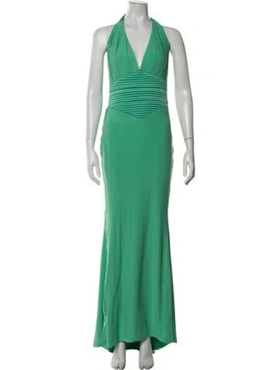 Pre-owned Zhivago Halterneck Long Dress W/ Tags In Green