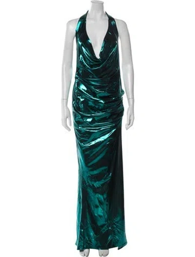 Pre-owned Zhivago Halterneck Long Dress W/ Tags In Green
