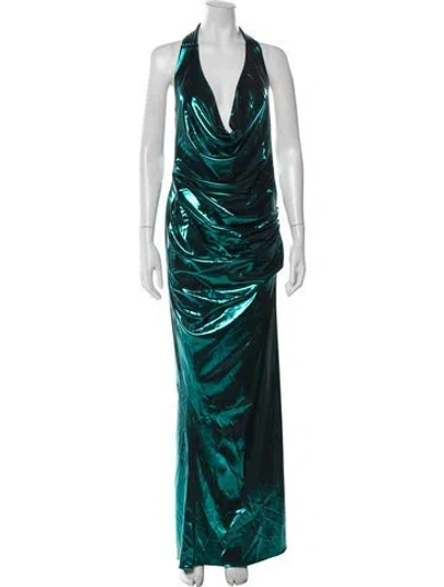 Pre-owned Zhivago Halterneck Long Dress W/ Tags In Green