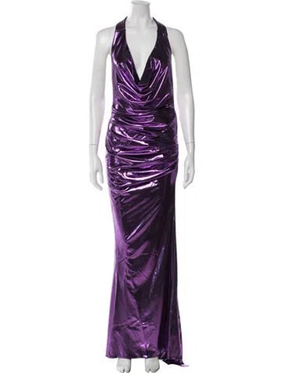 Pre-owned Zhivago Halterneck Long Dress W/ Tags In Purple