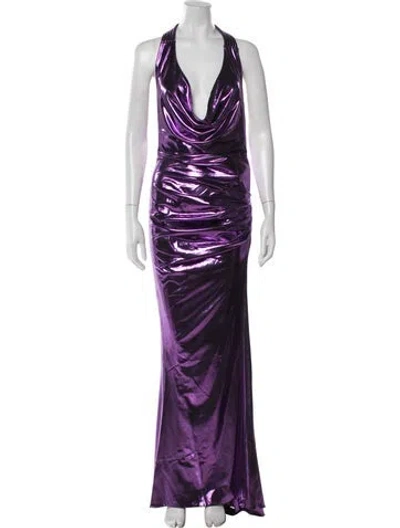 Pre-owned Zhivago Halterneck Long Dress W/ Tags In Purple