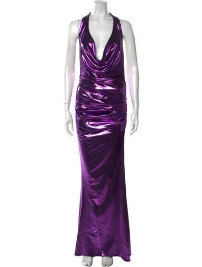 Pre-owned Zhivago Halterneck Long Dress W/ Tags In Purple