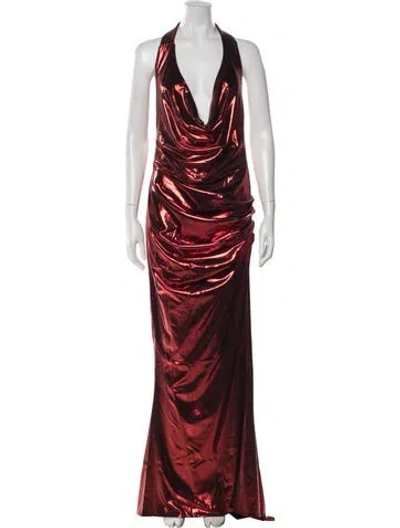 Pre-owned Zhivago Halterneck Long Dress W/ Tags In Red