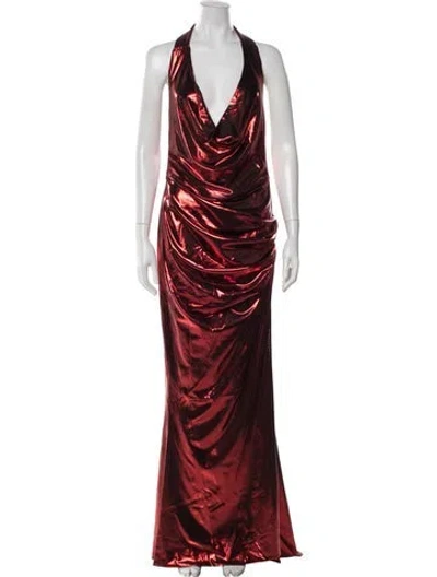 Pre-owned Zhivago Halterneck Long Dress W/ Tags In Red
