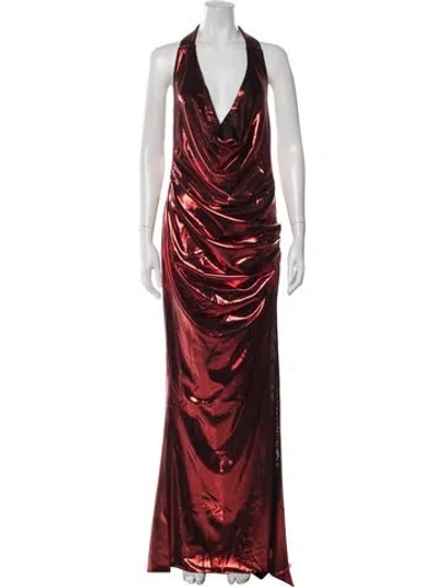 Pre-owned Zhivago Halterneck Long Dress W/ Tags In Red