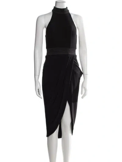 Pre-owned Zhivago Halterneck Midi Length Dress In Black