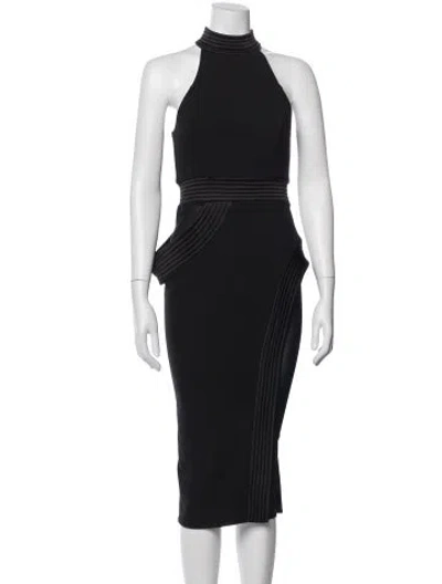 Pre-owned Zhivago Halterneck Midi Length Dress In Black