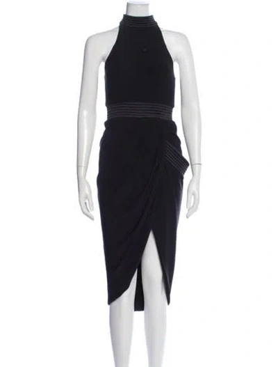 Pre-owned Zhivago Halterneck Midi Length Dress In Blue