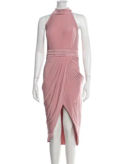 Pre-owned Zhivago Halterneck Midi Length Dress W/ Tags In Pink
