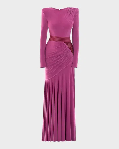 Zhivago How Light She Is Ruched Gown In Purple