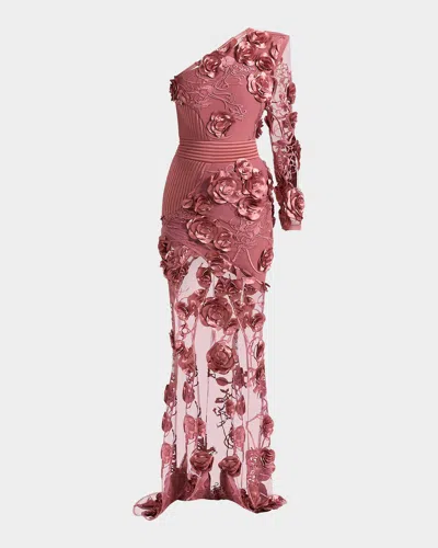 Zhivago I Found Love One-shoulder Gown In Pink