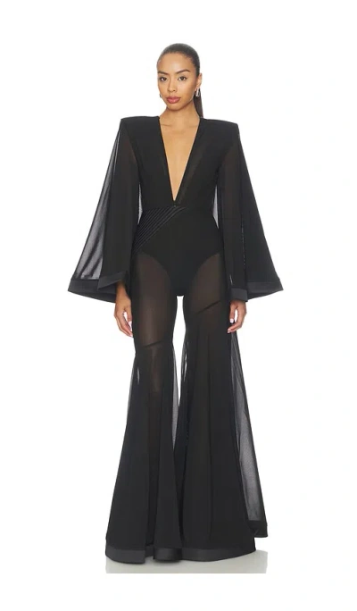 Zhivago Illusion Survives Love 2 Pc Mesh Jumpsuit In Black