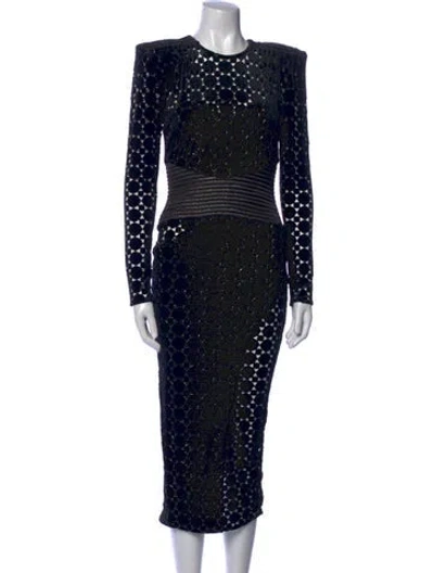 Pre-owned Zhivago Lace Pattern Long Dress In Blue