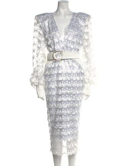 Pre-owned Zhivago Lace Pattern Long Dress In Multi