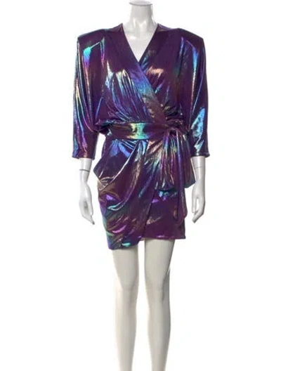 Pre-owned Zhivago Lace Pattern Long Dress W/ Tags In Metallic/purple