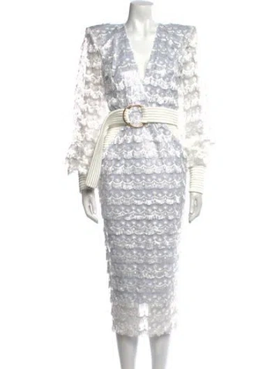 Pre-owned Zhivago Lace Pattern Midi Length Dress In Multi