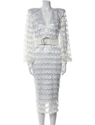 Pre-owned Zhivago Lace Pattern Midi Length Dress In Multi