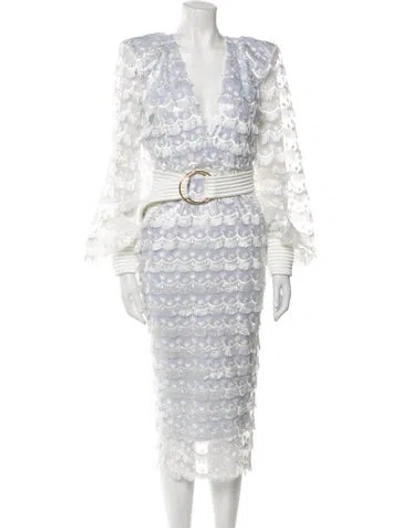 Pre-owned Zhivago Lace Pattern Midi Length Dress W/ Tags In Multi