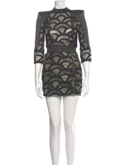 Pre-owned Zhivago Lace Pattern Mini Dress In Multi