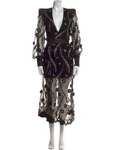 Pre-owned Zhivago Mesh Long Dress W/ Tags In Multi