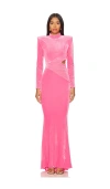 Zhivago Message To Love Velvet Gown In 네온 핑크