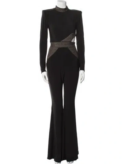 Pre-owned Zhivago Mock Neck Jumpsuit In Black