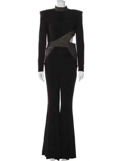 Pre-owned Zhivago Mock Neck Jumpsuit In Black