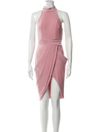 Pre-owned Zhivago Mock Neck Knee-length Dress In Pink