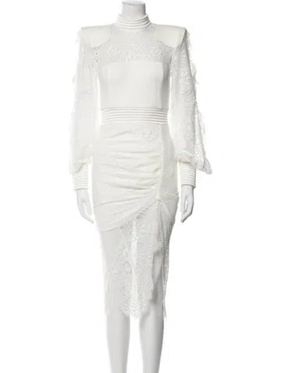 Pre-owned Zhivago Mock Neck Long Dress W/ Tags In Neutral