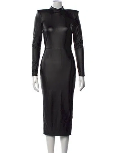 Pre-owned Zhivago Mock Neck Midi Length Dress W/ Tags In Black
