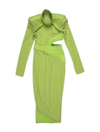 Pre-owned Zhivago Mock Neck Midi Length Dress W/ Tags In Green