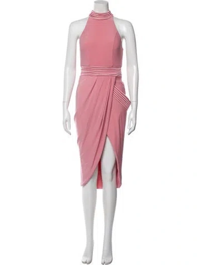 Pre-owned Zhivago Mock Neck Midi Length Dress W/ Tags In Pink