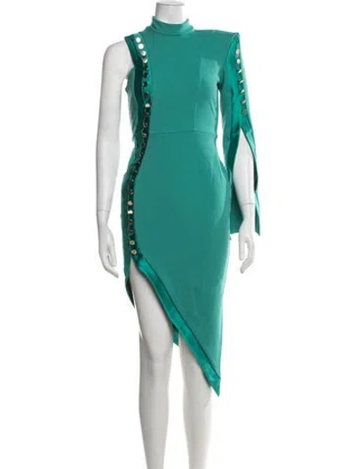 Pre-owned Zhivago Mock Neck Mini Dress W/ Tags In Green