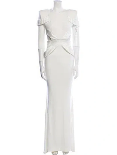 Pre-owned Zhivago Off-the-shoulder Long Dress In White