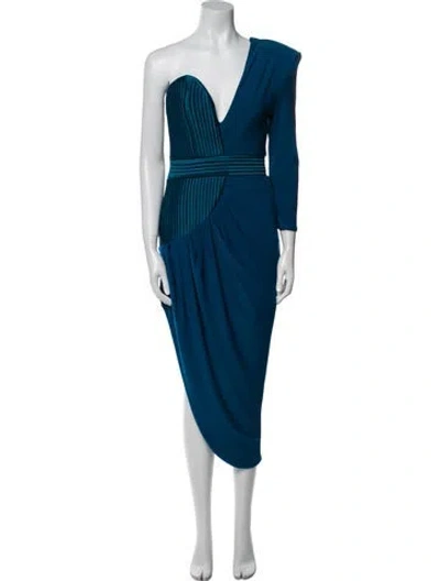 Pre-owned Zhivago One-shoulder Knee-length Dress In Blue