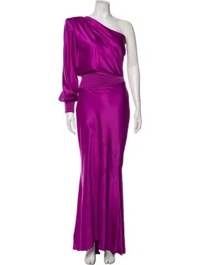 Pre-owned Zhivago One-shoulder Long Dress In Purple