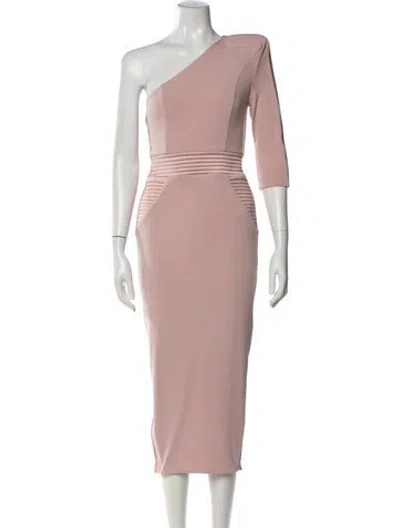 Pre-owned Zhivago One-shoulder Midi Length Dress In Pink