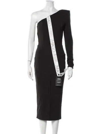 Pre-owned Zhivago One-shoulder Midi Length Dress W/ Tags In Black