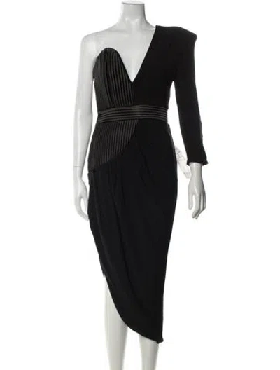 Pre-owned Zhivago One-shoulder Midi Length Dress W/ Tags In Black