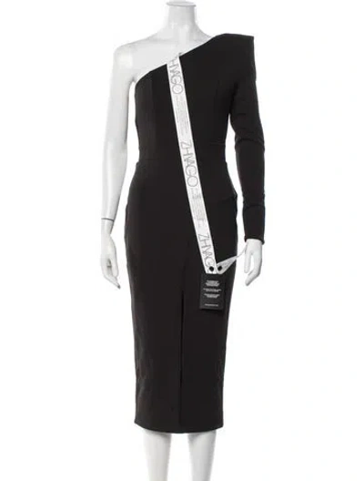 Pre-owned Zhivago One-shoulder Midi Length Dress W/ Tags In Black