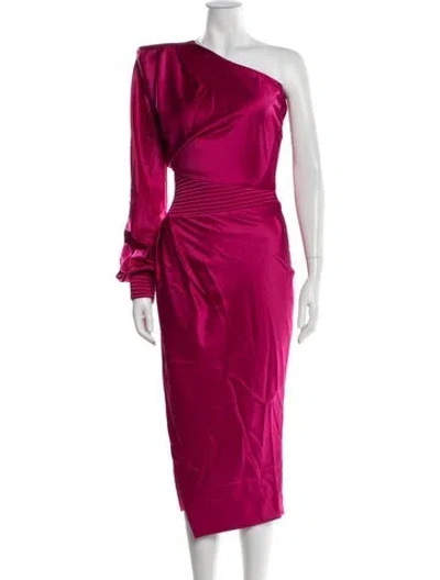 Pre-owned Zhivago One-shoulder Midi Length Dress W/ Tags In Pink