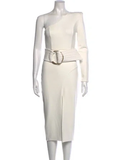 Pre-owned Zhivago One-shoulder Midi Length Dress In White
