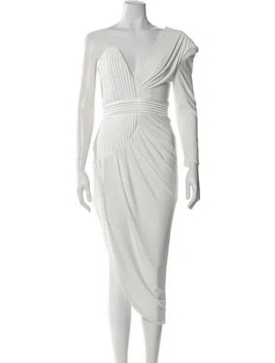 Pre-owned Zhivago One-shoulder Midi Length Dress In White